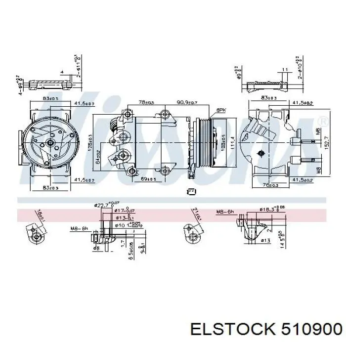 Компрессор кондиционера AV1Z19703B Ford