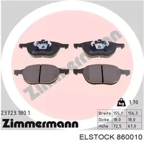 Суппорт задний левый 860010 Elstock