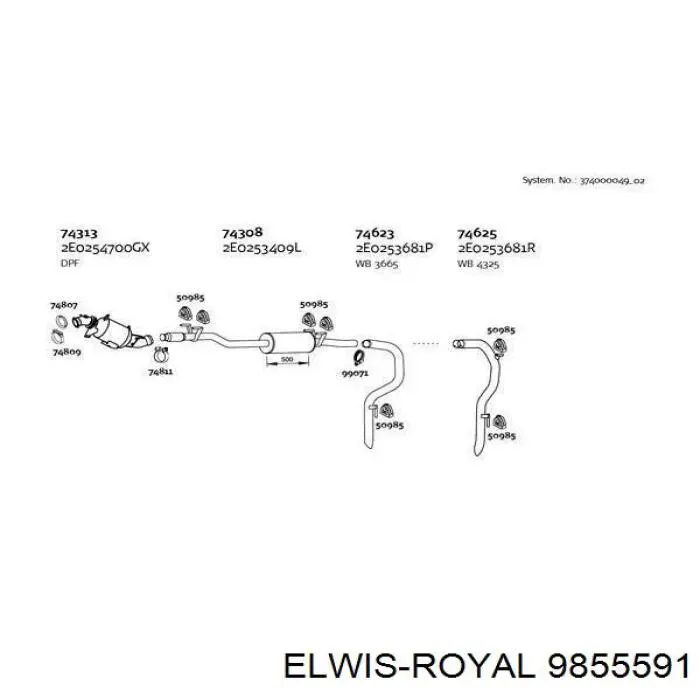 Купить 9855591 Elwis Royal Верхний комплект прокладок двигателя