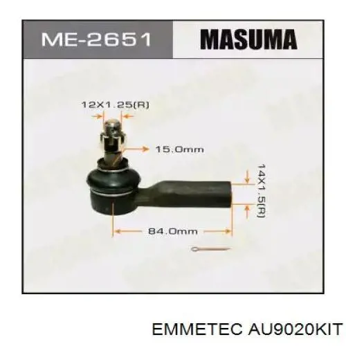 AU9020KIT Emmetec ремкомплект рулевой рейки (механизма, (ком-кт уплотнений))