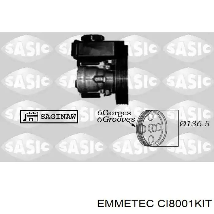 CI8001KIT Emmetec ремкомплект насоса гур