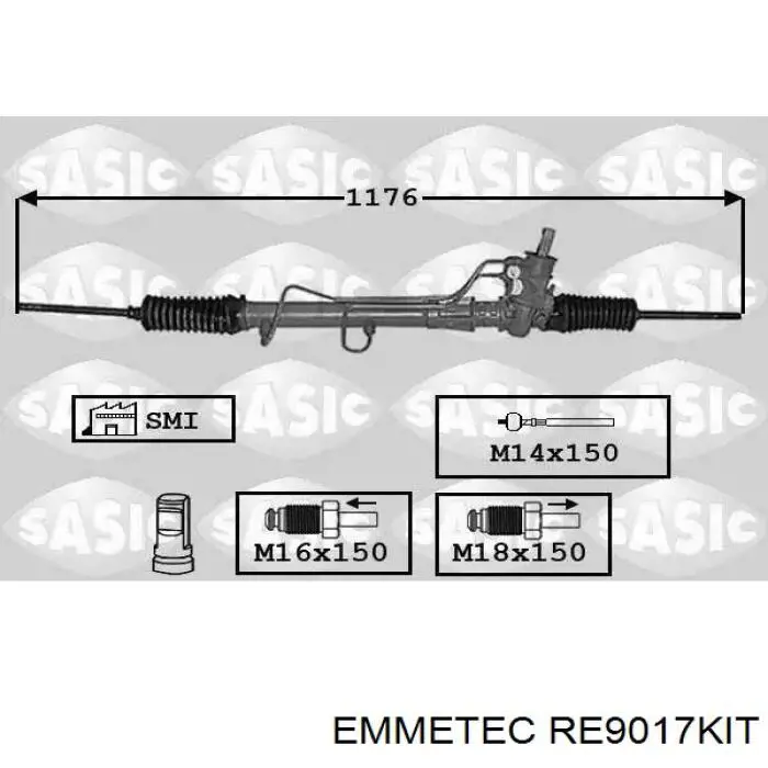 Ремкомплект рулевой рейки (механизма), (ком-кт уплотнений) EMMETEC RE9017KIT