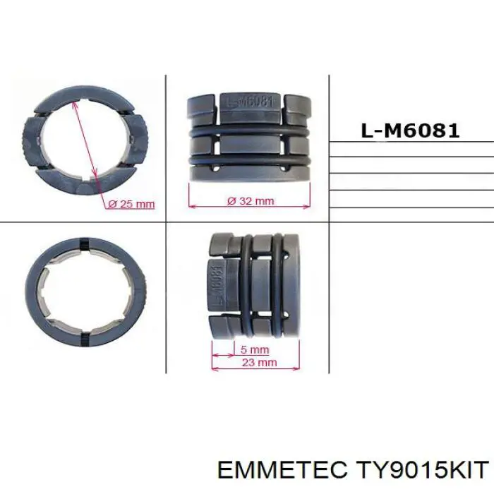 Купить TY9015KIT Emmetec Ремкомплект рулевой рейки (механизма), (ком-кт уплотнений)