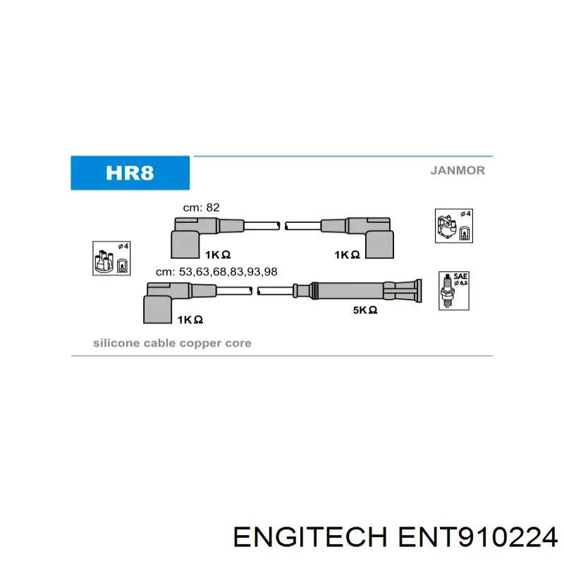 ENT910224 Engitech высоковольтные провода