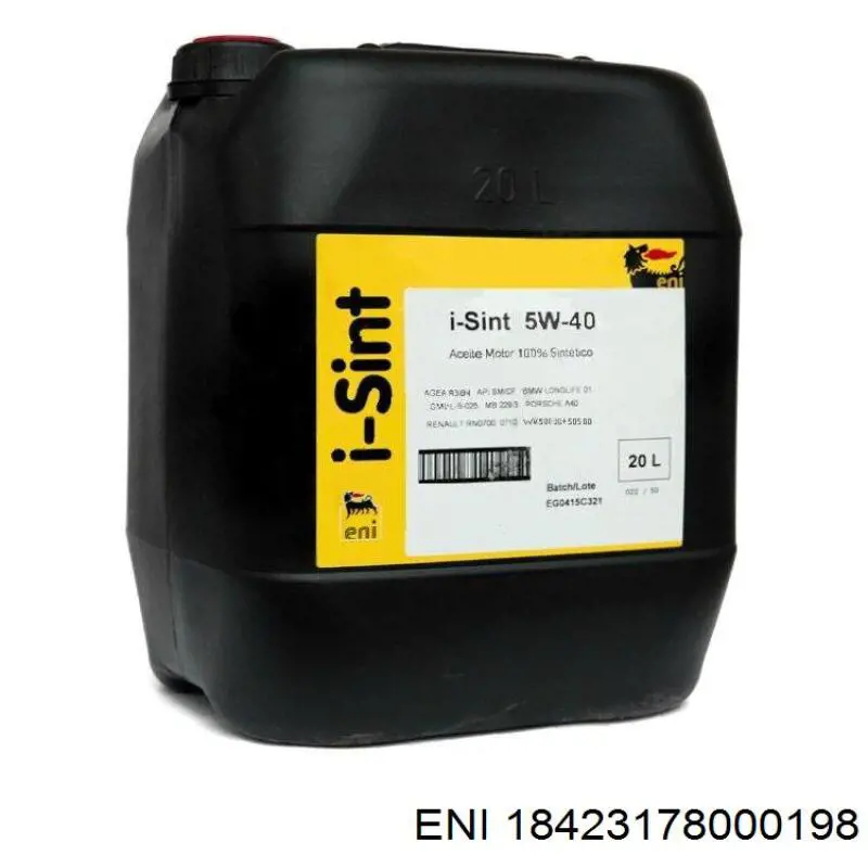 Моторное масло ENI I-Sint MS 5W-40 Синтетическое 20л (18423178000198)