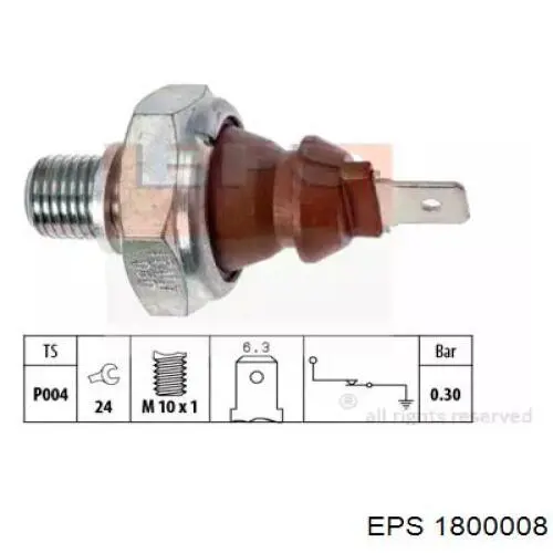 Indicador, presión del aceite 1800008 EPS