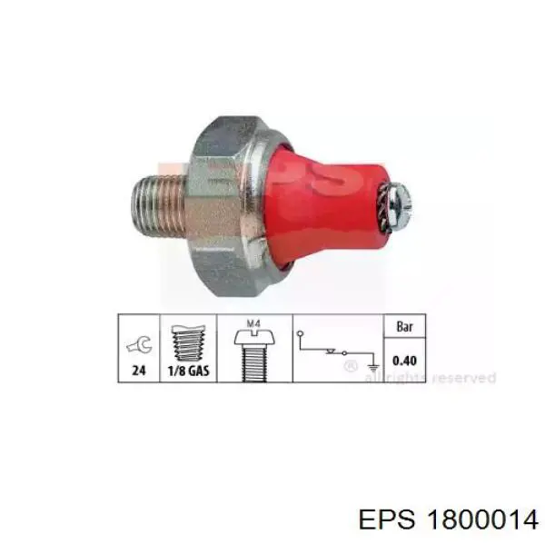 Indicador, presión del aceite 1800014 EPS