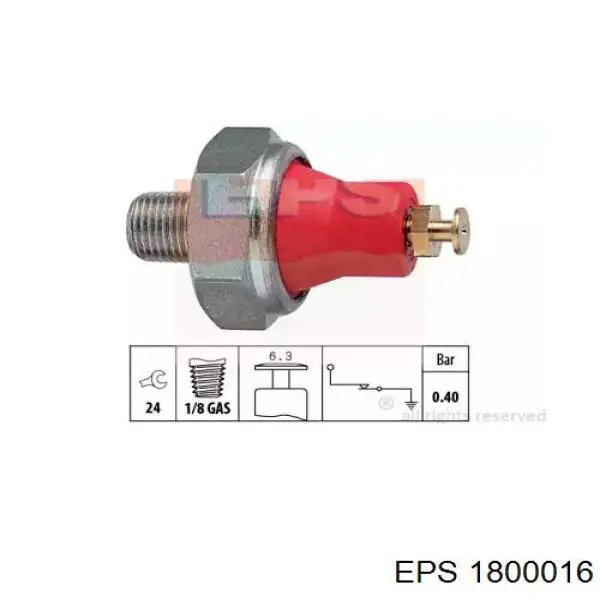 Indicador, presión del aceite 1800016 EPS