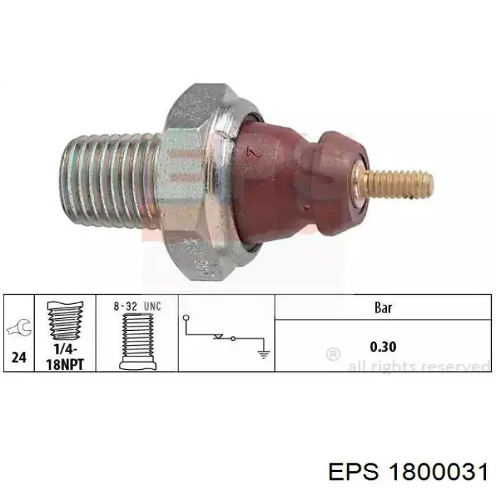 Manómetro de presión de aceite 1800031 EPS