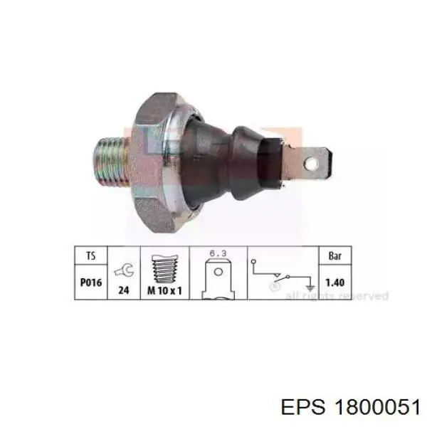 1800051 EPS sensor de pressão de óleo