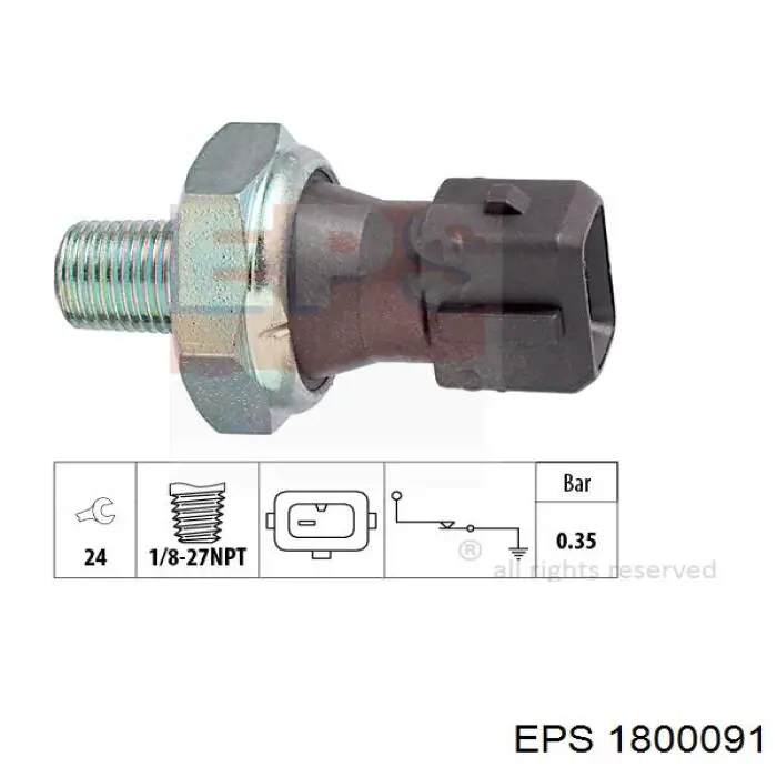 Indicador, presión del aceite 1800091 EPS