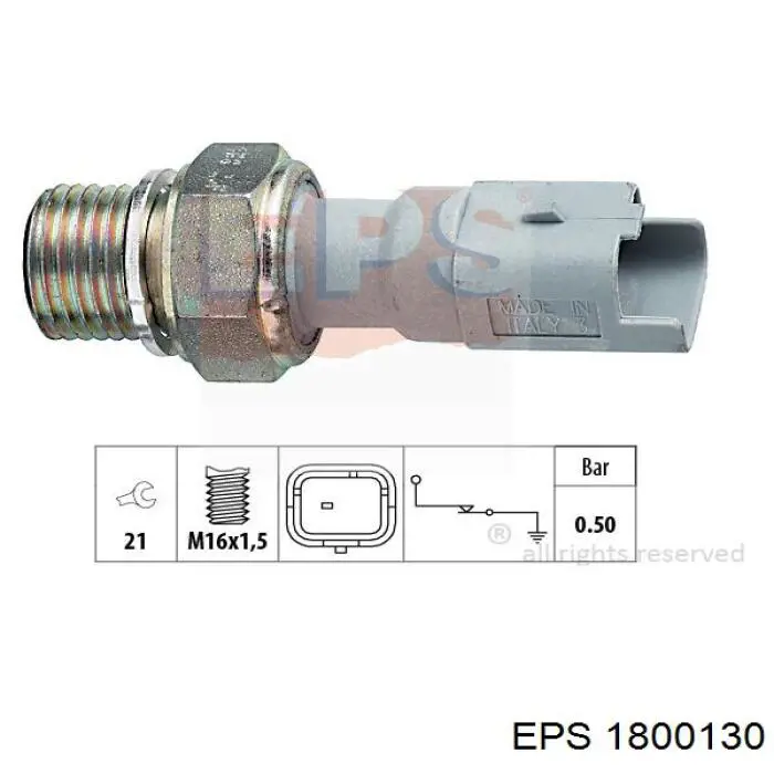 Indicador, presión del aceite 1800130 EPS