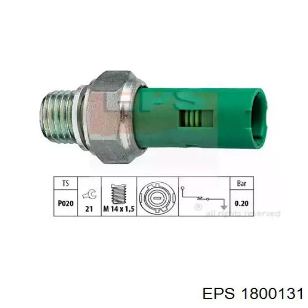 Indicador, presión del aceite 1800131 EPS