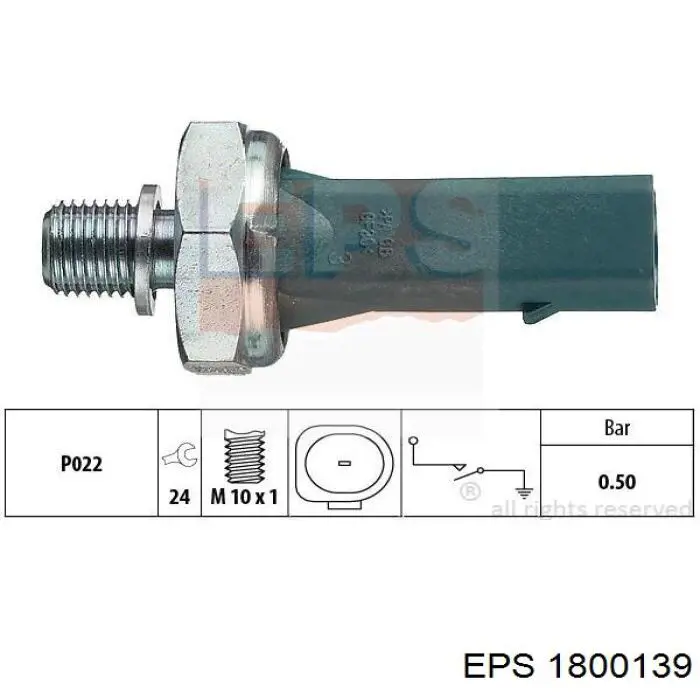 Indicador, presión del aceite 1800139 EPS