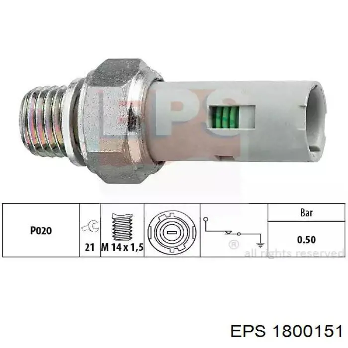 1.800.151 EPS sensor de pressão de óleo