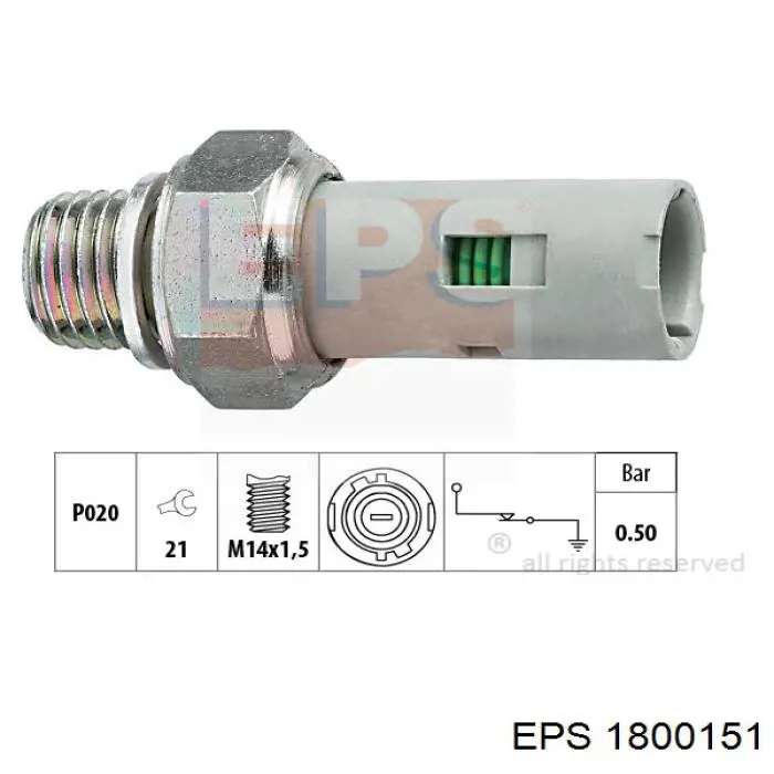 Indicador, presión del aceite 1800151 EPS