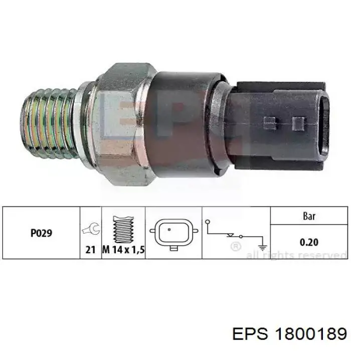 1800189 EPS sensor de pressão de óleo