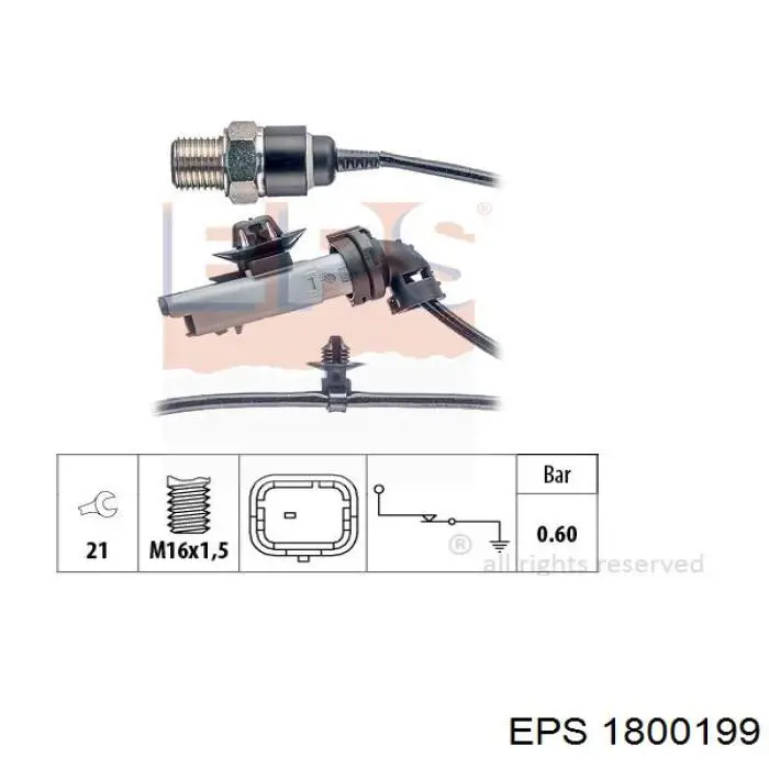 Indicador, presión del aceite 1800199 EPS