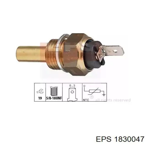 Датчик температуры охлаждающей жидкости 1830047 EPS