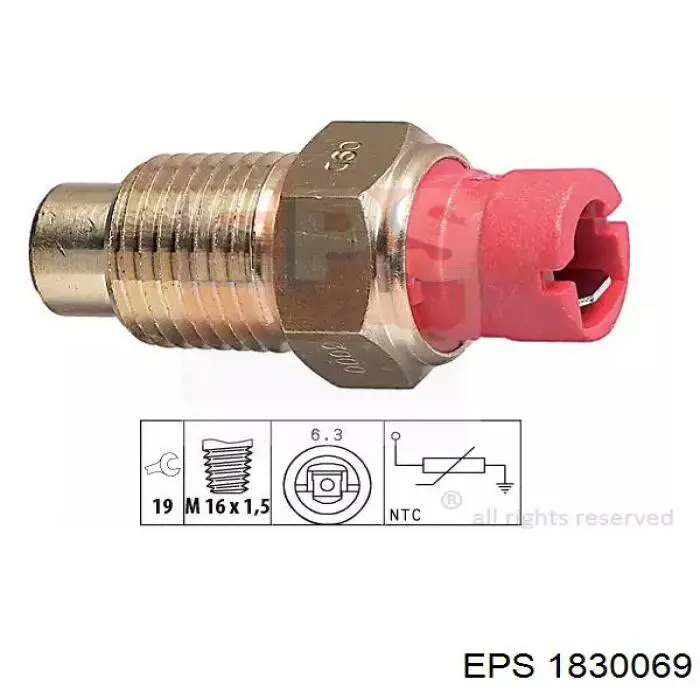 Sensor de temperatura del refrigerante 1830069 EPS