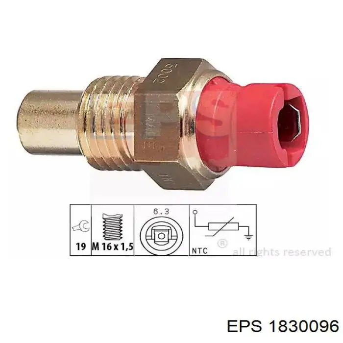 Sensor de temperatura del refrigerante 1830096 EPS