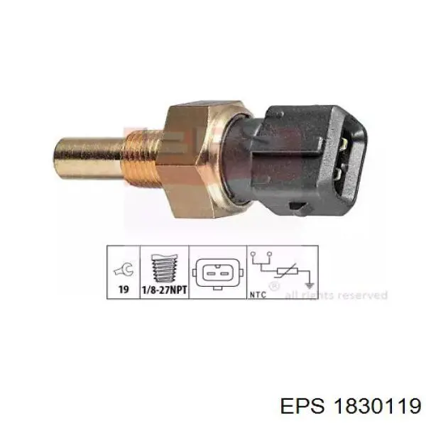 Датчик температуры охлаждающей жидкости 1830119 EPS