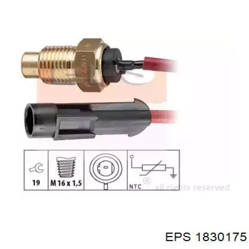 Sensor de temperatura del refrigerante 1830175 EPS