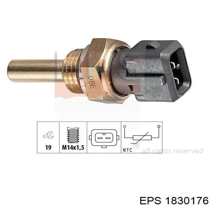 Sensor de temperatura del refrigerante 1830176 EPS