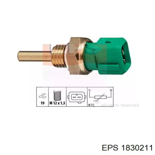 Sensor de temperatura del refrigerante 1830211 EPS