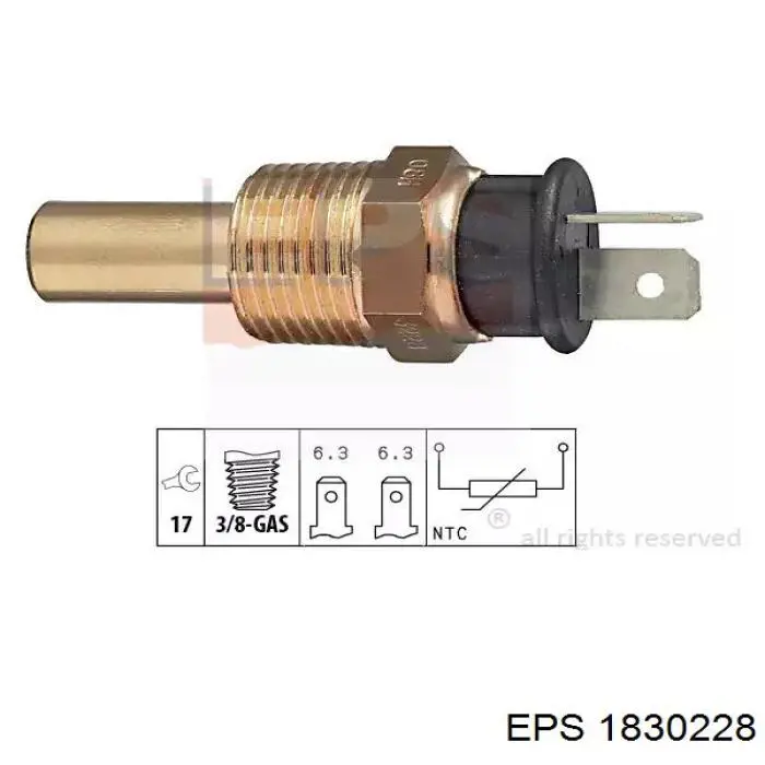 1.830.228 EPS датчик температуры охлаждающей жидкости