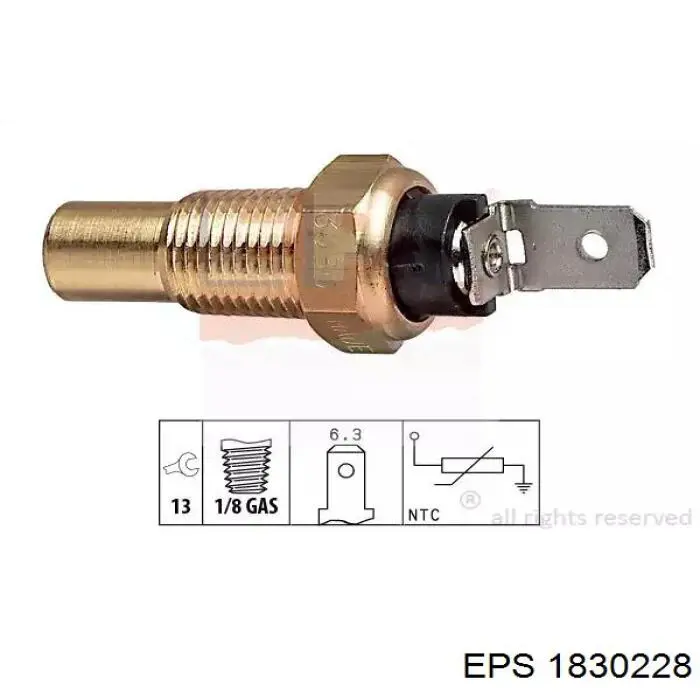 Sensor de temperatura del refrigerante 1830228 EPS