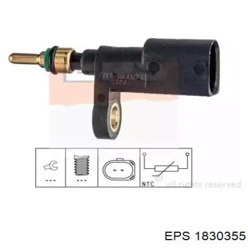 1830355 EPS sensor de temperatura do fluido de esfriamento (de ativação de ventilador do radiador)