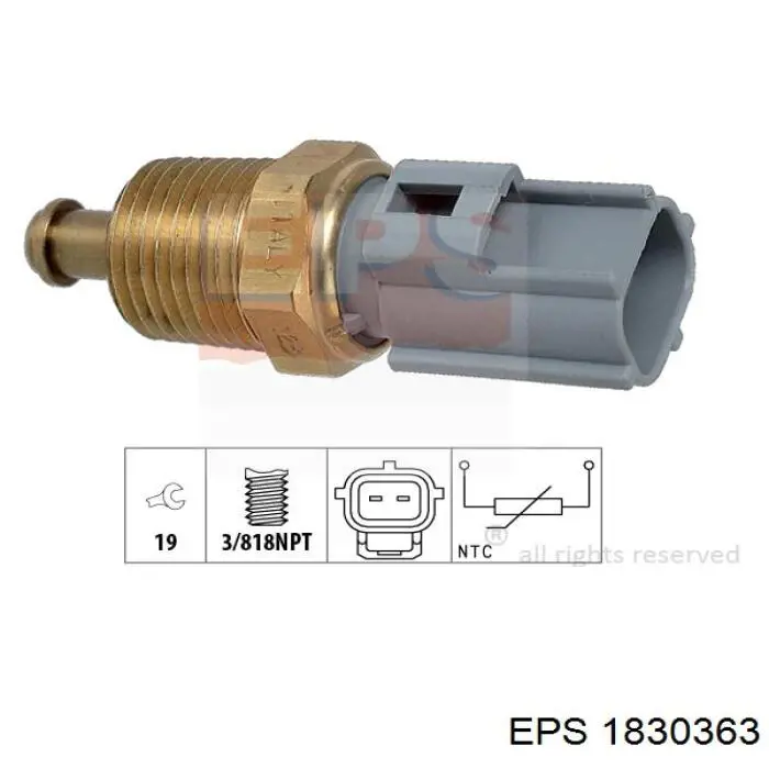 Sensor de temperatura del refrigerante 1830363 EPS