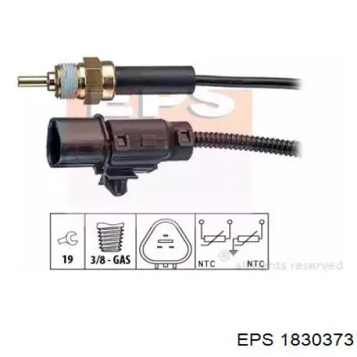 Sensor, temperatura del refrigerante (encendido el ventilador del radiador) 1830373 EPS