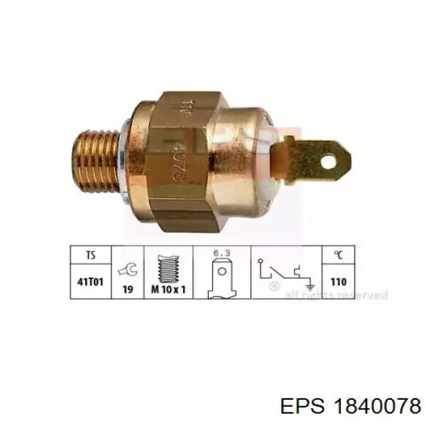 1840078 EPS датчик температуры охлаждающей жидкости (включения вентилятора радиатора)