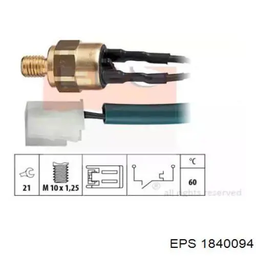Датчик температуры охлаждающей жидкости 1840094 EPS