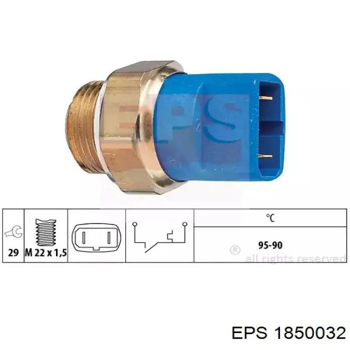 1850032 EPS датчик температуры охлаждающей жидкости (включения вентилятора радиатора)
