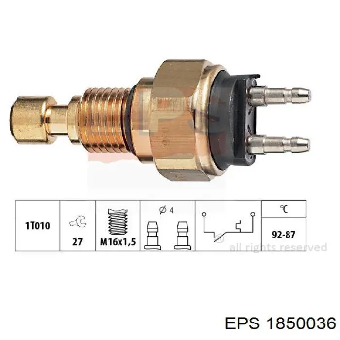 Датчик включения вентилятора радиатора 1850036 EPS