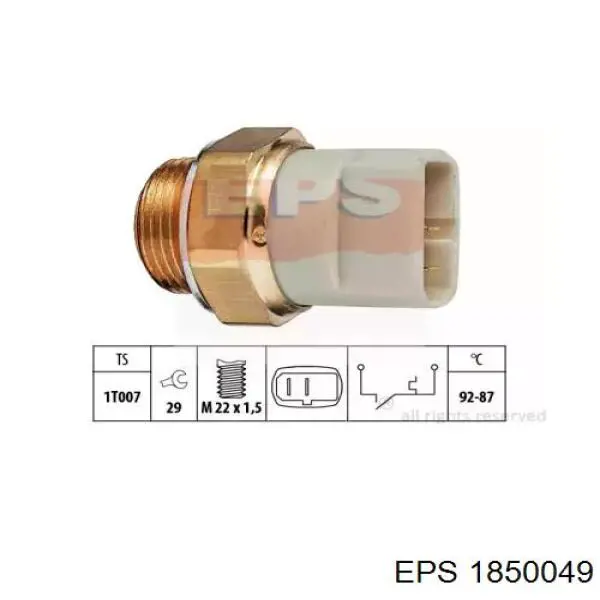 Sensor, temperatura del refrigerante (encendido el ventilador del radiador) 1850049 EPS