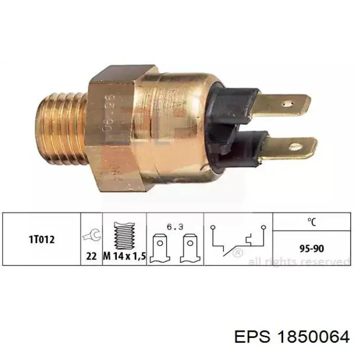1850064 EPS датчик температуры охлаждающей жидкости (включения вентилятора радиатора)