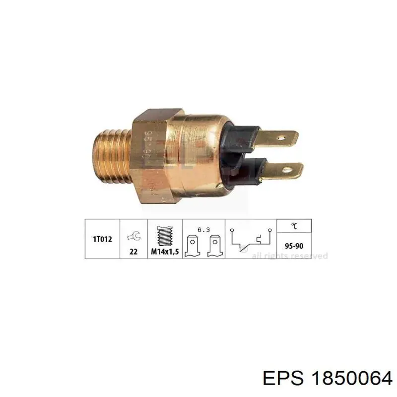 Sensor, temperatura del refrigerante (encendido el ventilador del radiador) 1850064 EPS