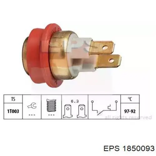 Датчик включения вентилятора радиатора 1850093 EPS