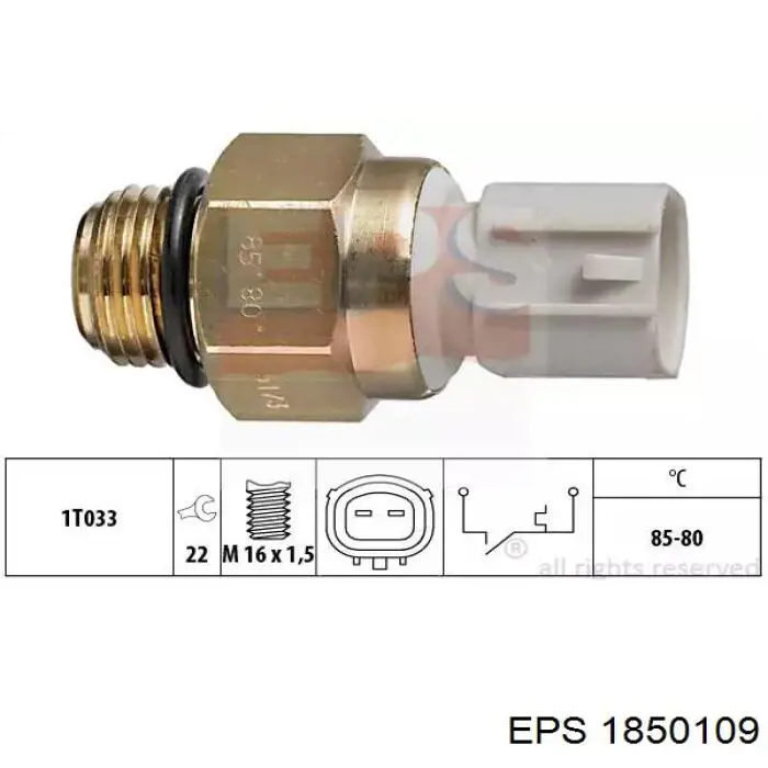 Sensor de temperatura del refrigerante, salpicadero 1850109 EPS