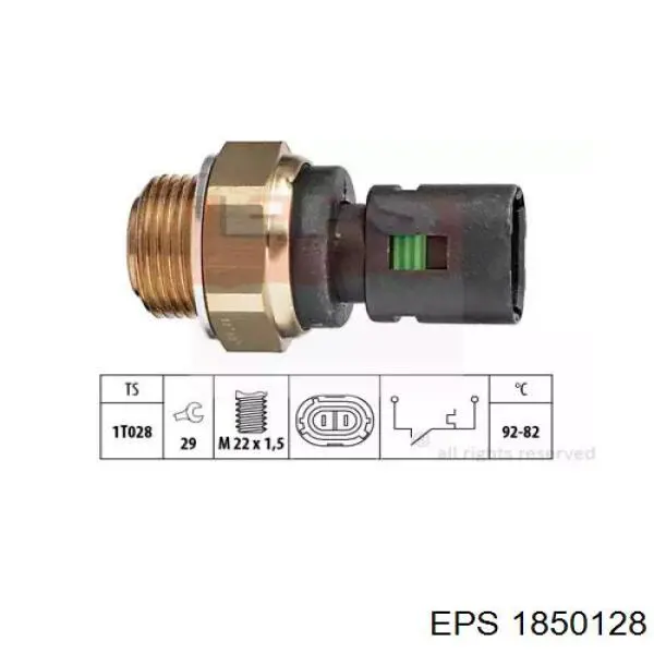 Sensor, temperatura del refrigerante (encendido el ventilador del radiador) 1850128 EPS