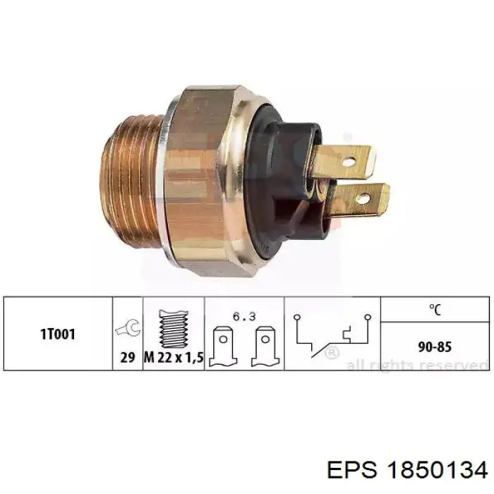 1850134 EPS датчик температуры охлаждающей жидкости (включения вентилятора радиатора)
