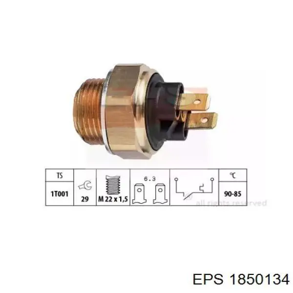 Sensor, temperatura del refrigerante (encendido el ventilador del radiador) 1850134 EPS