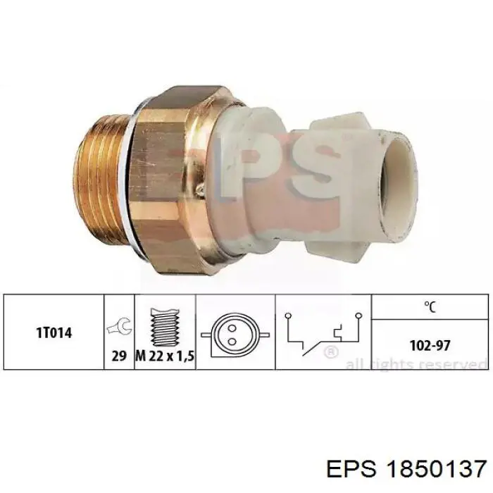 1850137 EPS датчик температуры охлаждающей жидкости (включения вентилятора радиатора)