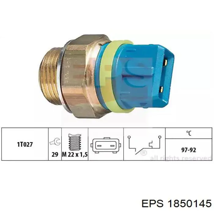 Датчик включения вентилятора радиатора 1850145 EPS