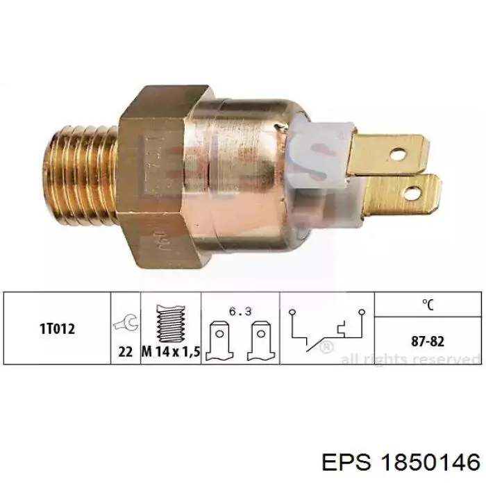 1850146 EPS датчик температуры охлаждающей жидкости (включения вентилятора радиатора)