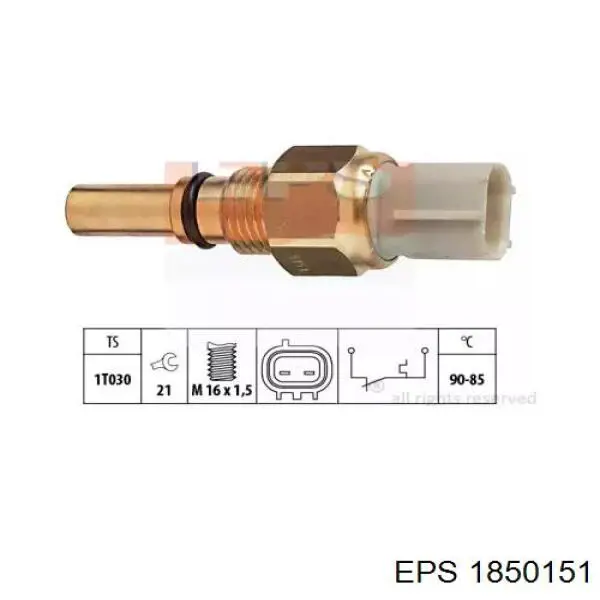 Sensor de temperatura del refrigerante, salpicadero 1850151 EPS